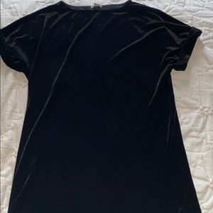 MINI BLACK VELVET TSHIRT DRESS
